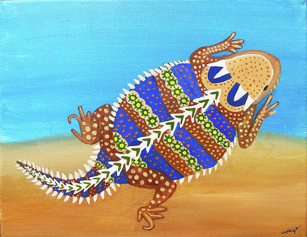 Horny Toad Art Print featuring the painting Horny Toad by Christina Wedberg
