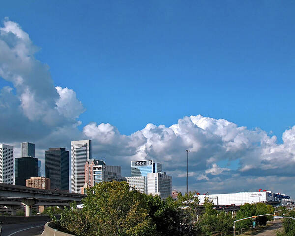 Clouds Art Print featuring the photograph Houston Skyline Southeast by Connie Fox