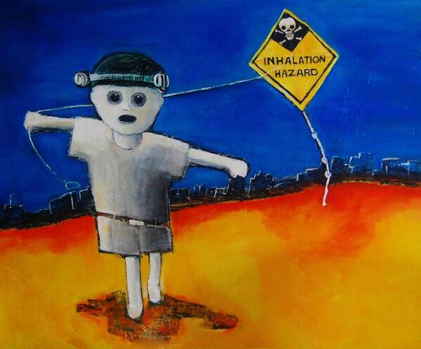 Kite Art Print featuring the painting Inhalation Hazard by Jean Cormier