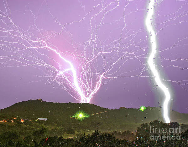 Insane Art Print featuring the photograph Insane Tower Lightning by Michael Tidwell