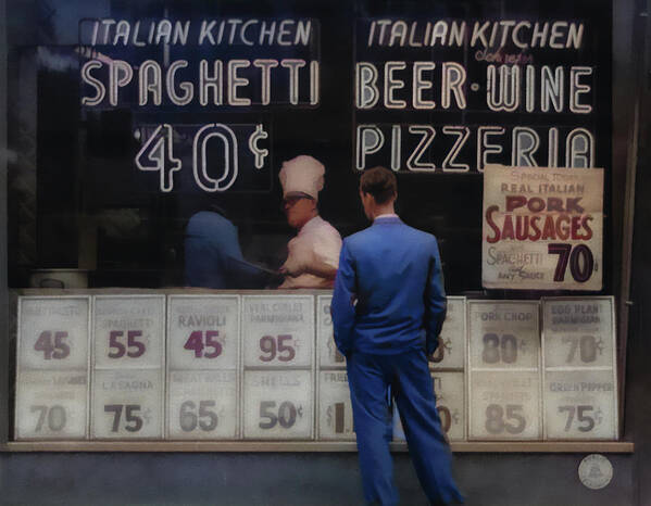 50's Art Print featuring the photograph Italian Restarant by Jim Signorelli