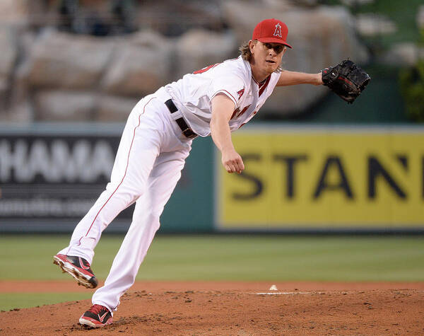 American League Baseball Art Print featuring the photograph Jered Weaver by Harry How