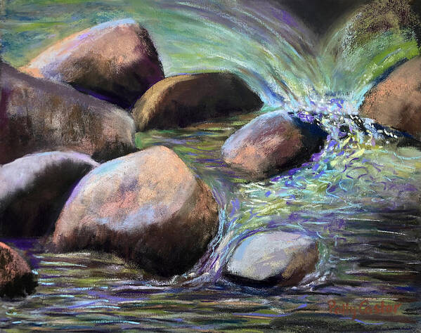  Art Print featuring the painting Katahdin Stream Close-up by Polly Castor