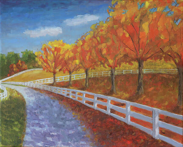 Landscape Art Print featuring the painting Kentucky Horse Farm by Mark Ross