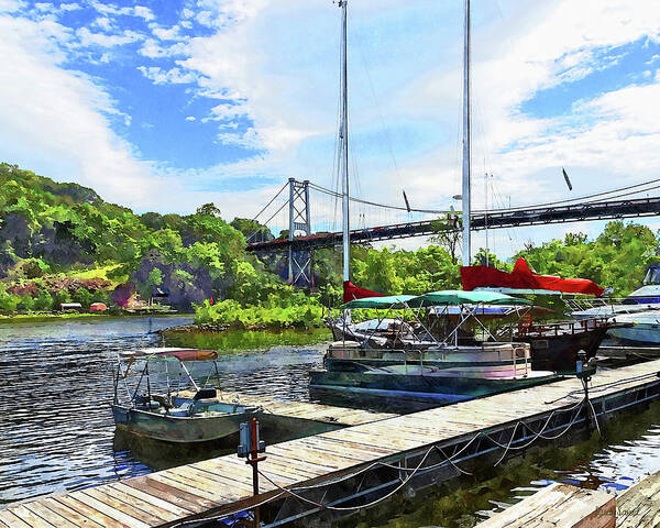 Kingston Art Print featuring the photograph Kingston NY - Bridge Over Rondout Creek by Susan Savad