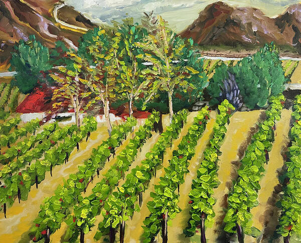 Somerset Winery Art Print featuring the painting Kirk's View by Roxy Rich