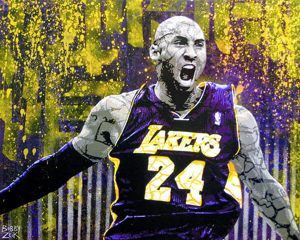 Kobe Art Print featuring the painting Kobe The Destroyer by Bobby Zeik