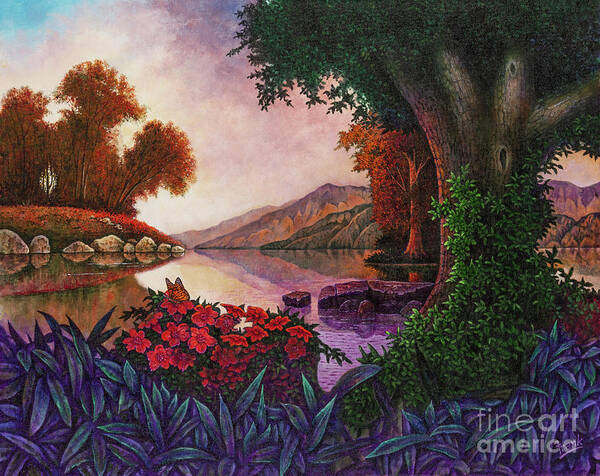 Lagoon Art Print featuring the painting Lagoon Morning by Michael Frank