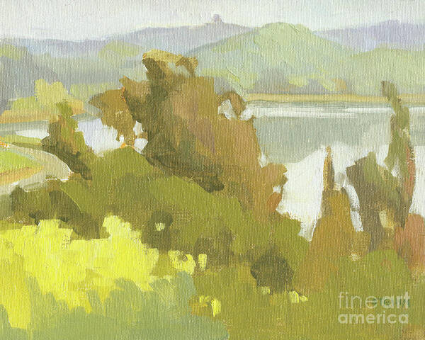 Lake Hodges Art Print featuring the painting Lake Hodges - Escondido, California by Paul Strahm