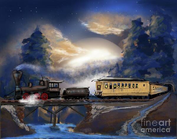 Train Art Print featuring the digital art Locomotive Lyon II by Doug Gist