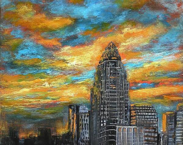  Art Print featuring the painting Looking Downtown by Suzzanna Frank