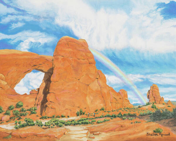 Arches National Park Art Print featuring the painting Magic Hour by Sheilah Renaud