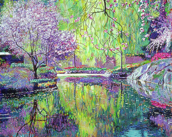 Landscape Art Print featuring the painting Magnolia Blossoms by David Lloyd Glover
