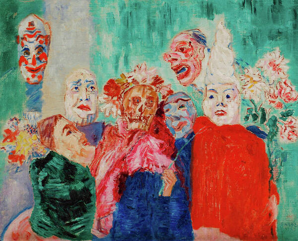 James Ensor Art Print featuring the painting Masks, 1925 by James Ensor