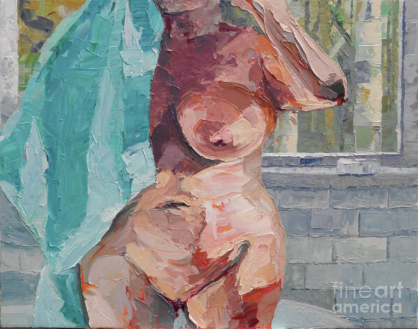 Nude Art Print featuring the painting Master Bath by PJ Kirk