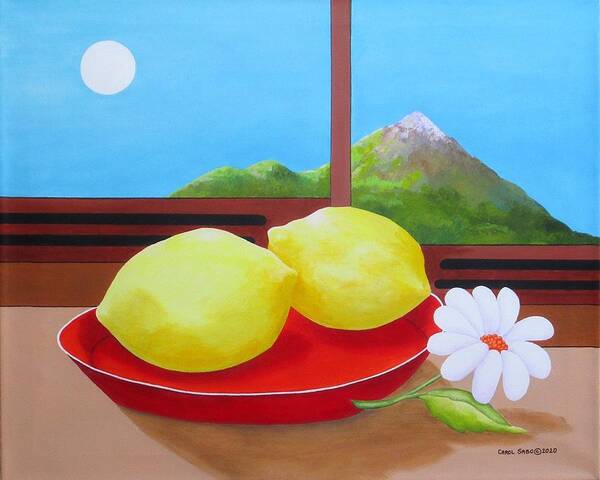 Still Life Art Print featuring the painting Mellow Yellow by Carol Sabo