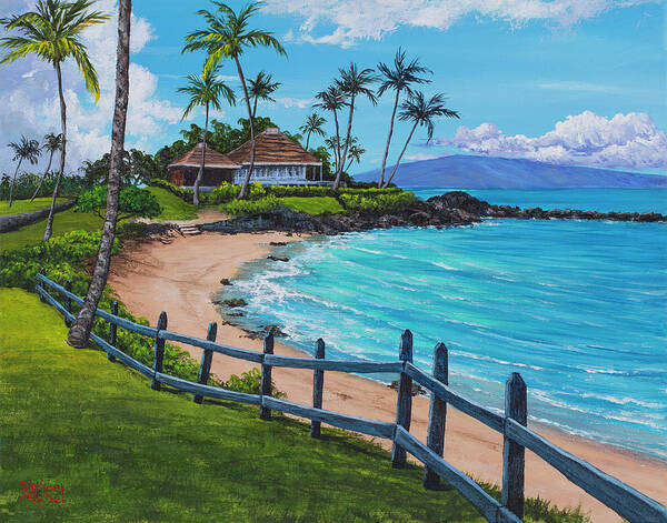 Hawaii Art Print featuring the painting Merrimans At Kapalua Bay by Darice Machel McGuire