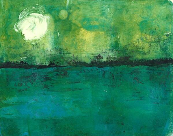 Moon Art Print featuring the painting Moonlight serenade by Ruth Kamenev