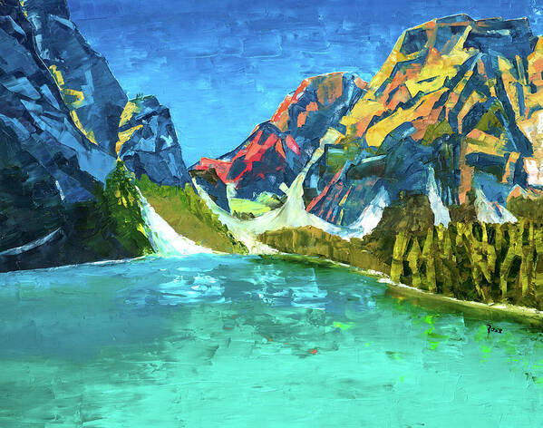 Mountain Art Print featuring the painting Mountain Lake by Mark Ross