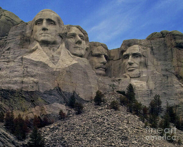 Monument Art Print featuring the photograph Mt Rushmore by Kimberly Blom-Roemer