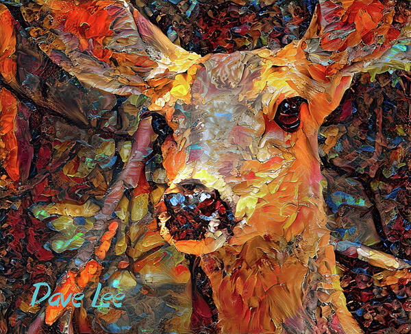 Mule Deer Art Print featuring the digital art Mule Deer Delight by Dave Lee