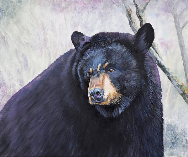Inspirational Art Print featuring the painting Mystic Woods Bear by J W Baker
