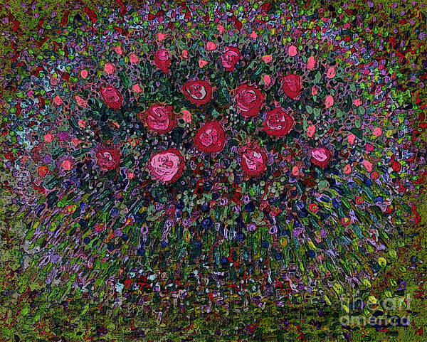Luminous Flowers Art Print featuring the digital art New Life Green by Corinne Carroll