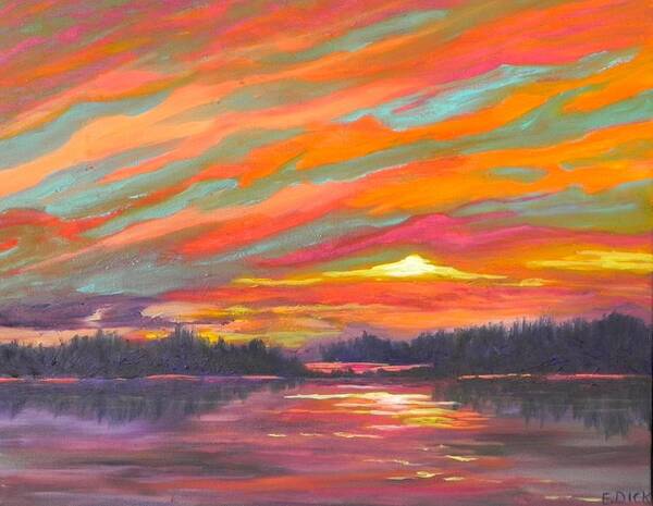  Art Print featuring the painting Northern Sunset by Erika Dick