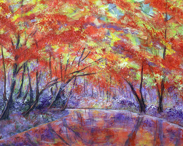 Autumn Art Print featuring the painting On The River by Mark Ross