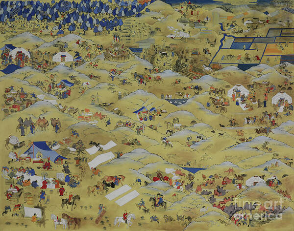 Sharav Art Print featuring the painting One day in Mongolia by Solongo Chuluuntsetseg