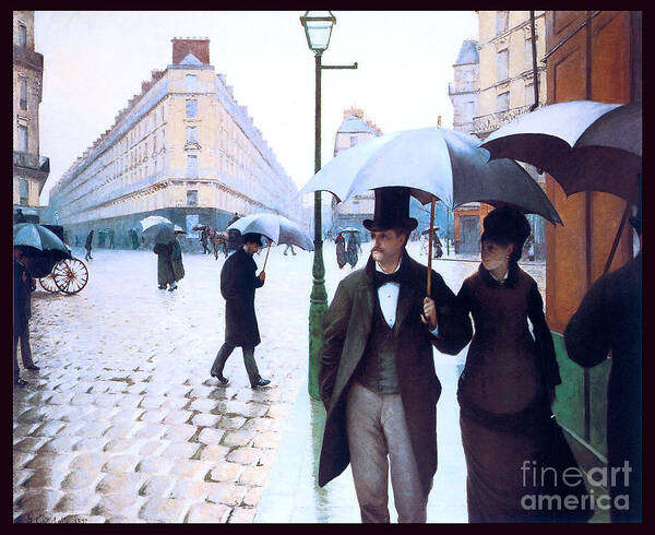 Caillebotte Art Print featuring the painting Paris the Place de l Europe on a Rainy Day by Gustave Caillebotte