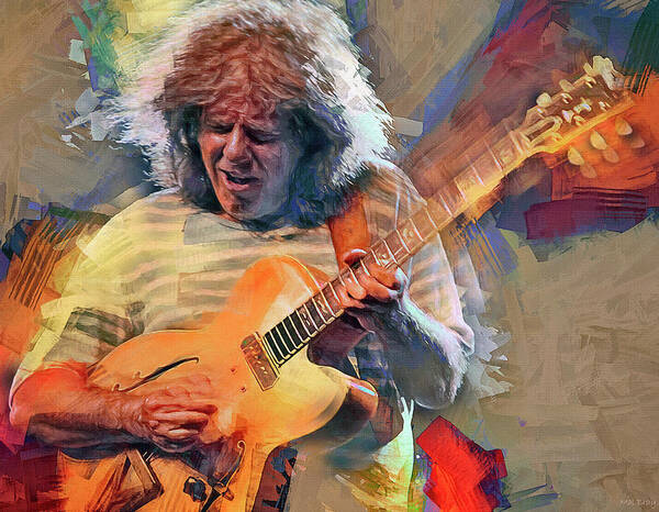 Pat Metheny Art Print featuring the mixed media Pat Metheny, guitarist. by Mal Bray