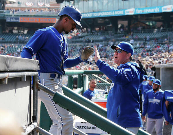 Ninth Inning Art Print featuring the photograph Pedro Ciriaco and Ned Yost by Gregory Shamus