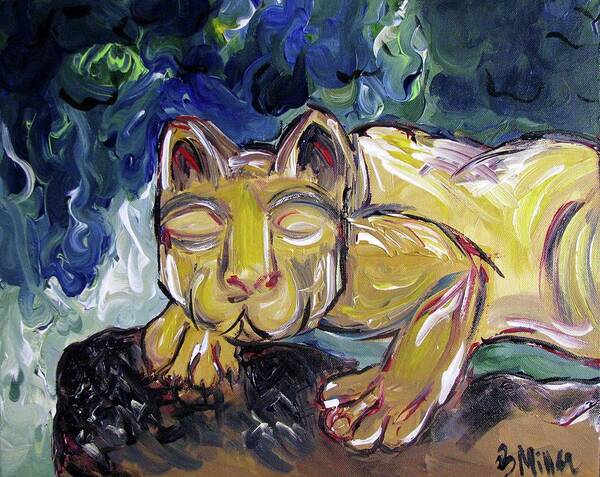 Penn State Art Print featuring the painting Penn State Nittany Lion by Britt Miller