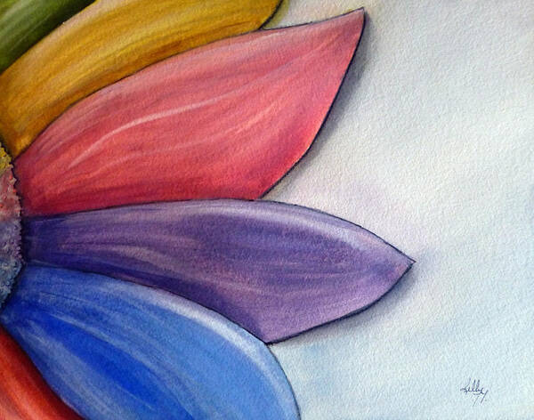 Flower Art Print featuring the painting Petals of Many Colors by Kelly Mills