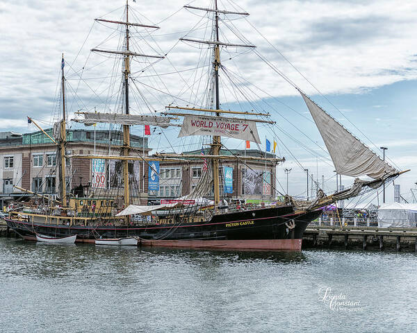Tall Ship. World Voyage 7 Art Print featuring the photograph Picton Castle by Linda Constant