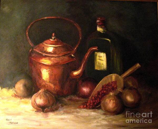 Copper Tea Kettle Art Print featuring the painting Ordinary Pleasures by Hazel Holland