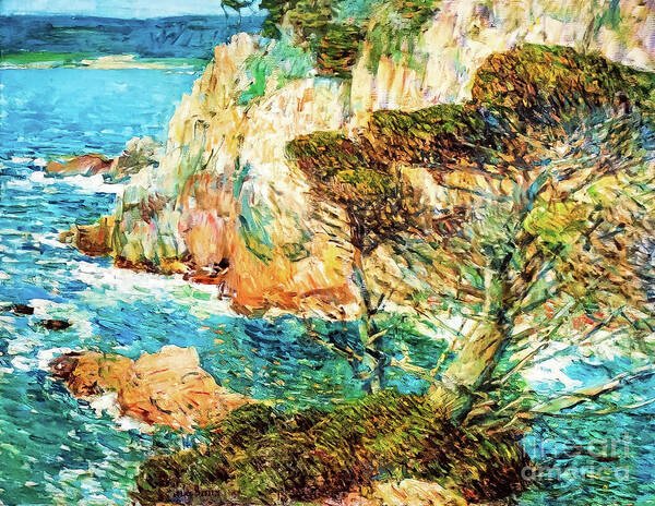 Point Art Print featuring the painting Point Lobos, Carmel by Childe Hassam 1914 by Childe Hassam