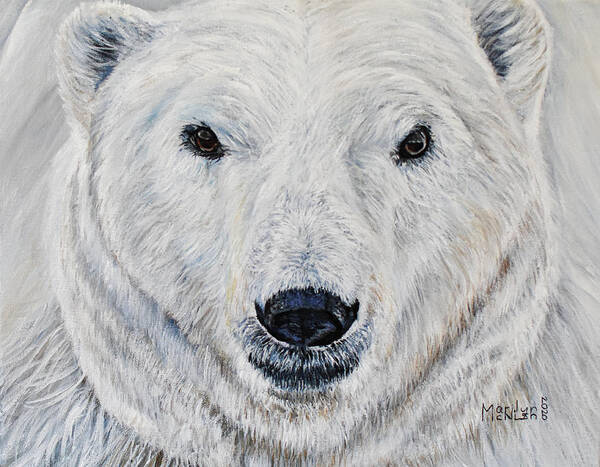 Hypercarnivores Art Print featuring the painting Polar Bear - Churchill by Marilyn McNish