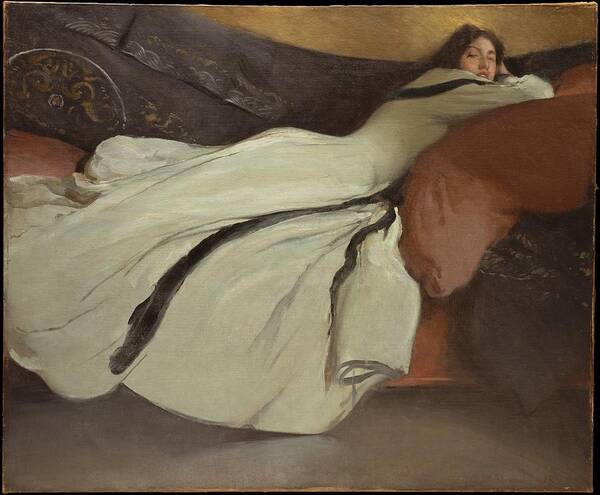 Vintage Art Print featuring the painting Repose 1895 John White Alexander by MotionAge Designs