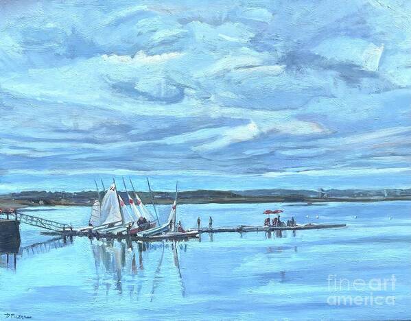 Pleasure Bay Art Print featuring the painting Rigging Up by Deb Putnam