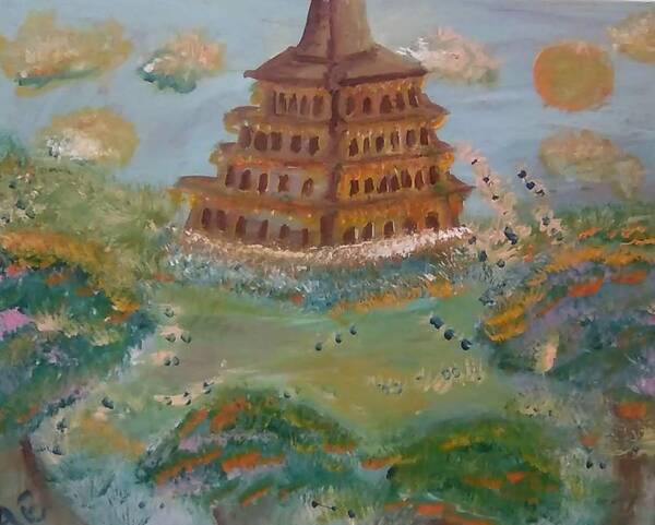 Art Art Print featuring the painting Rococo Pagoda by Andrew Blitman