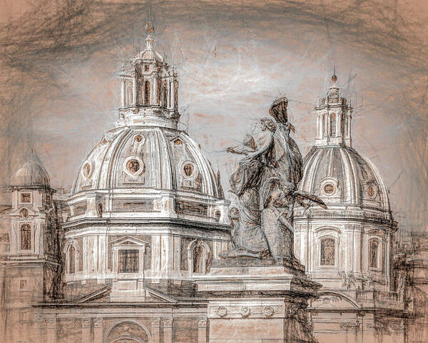 Italy Art Print featuring the photograph Rome with Effects by Joe Myeress
