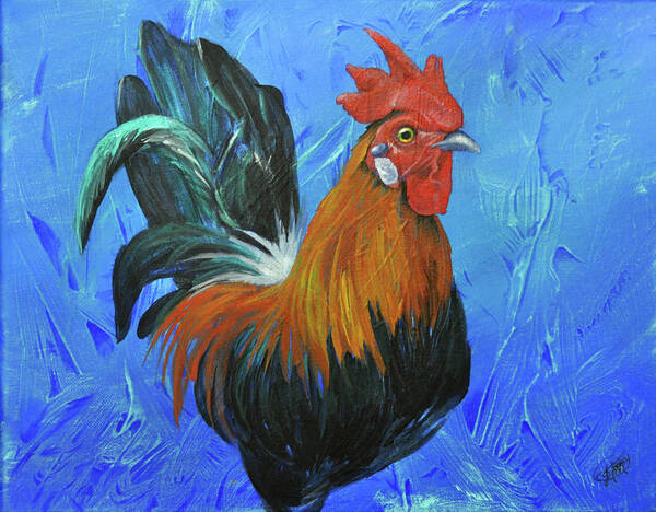 Jessica Tookey Art Print featuring the painting Rooster by Jessica Tookey
