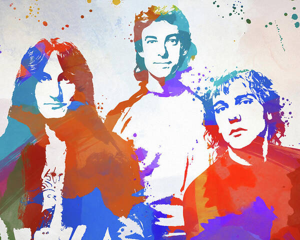 Rush Band Color Splash Art Print featuring the painting Rush Band Color Splash by Dan Sproul