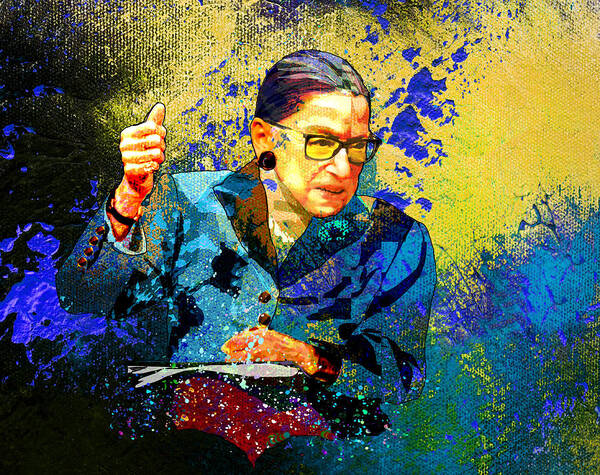 Acrylics Art Print featuring the painting Ruth Bader Ginsburg Dream by Miki De Goodaboom