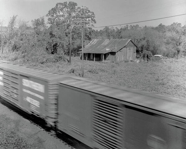 Lovejoy Art Print featuring the photograph Shack and train by John Simmons