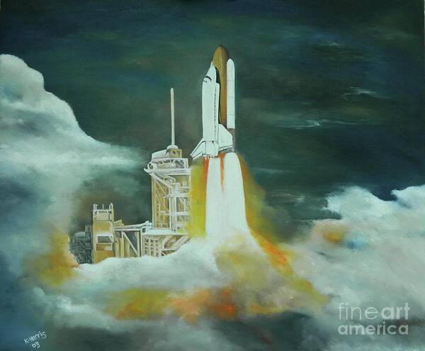 Shuttle Art Print featuring the painting Shuttle Mission Columbia by Kenneth Harris