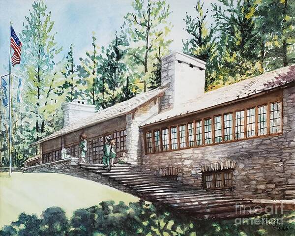 Camp Andree Clark Art Print featuring the painting Singing Stairs, Great Hall by Merana Cadorette