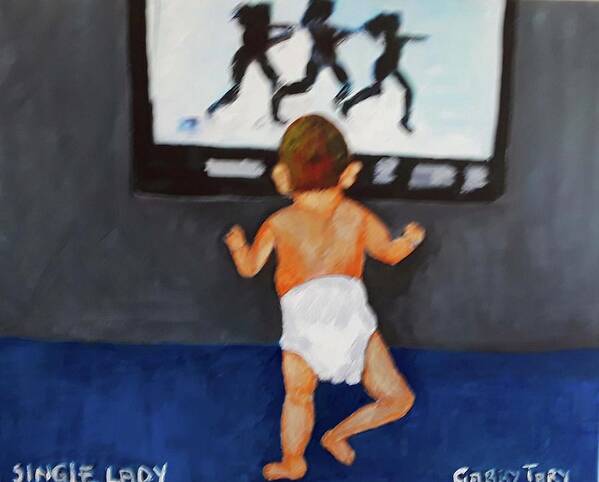 Baby Art Print featuring the painting Single Lady by Gabby Tary